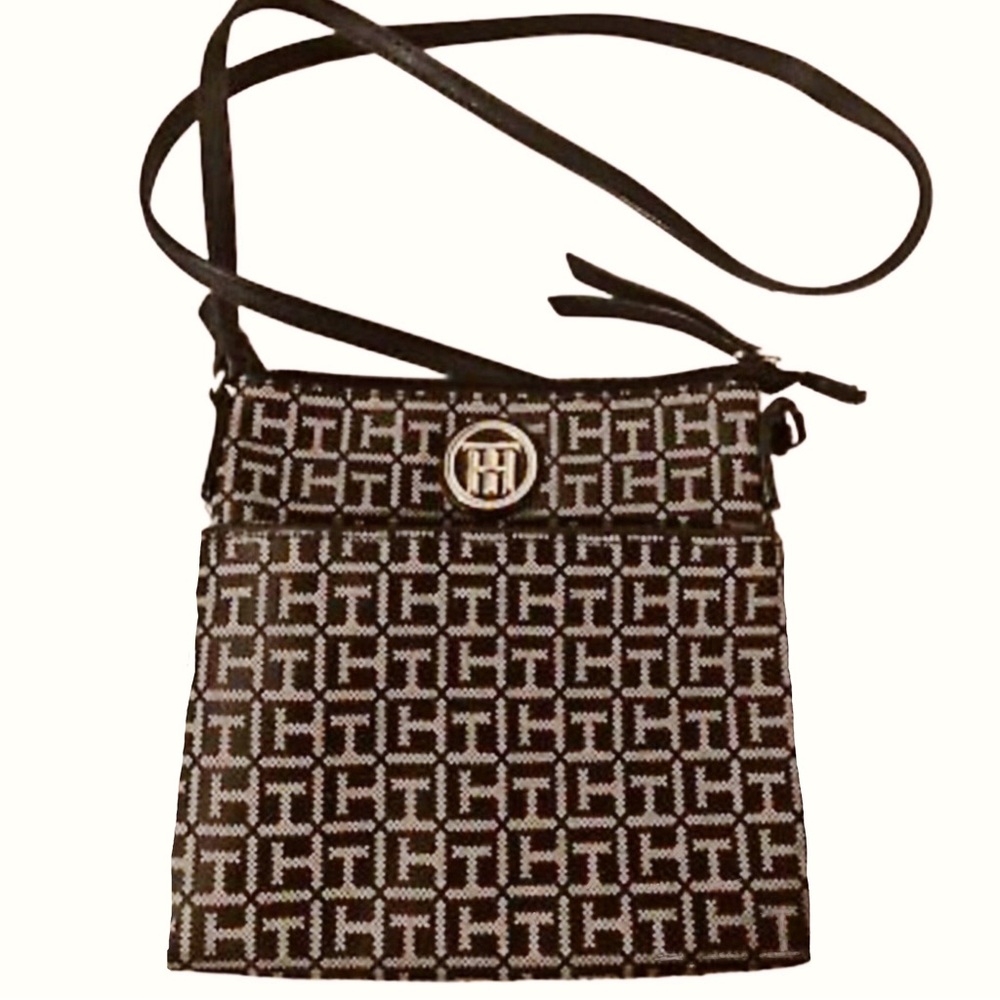 Tommy Hilfiger Black and Tan Crossbody Bag
